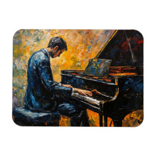 Íman Leitor de Piano - Pintura de Óleo
