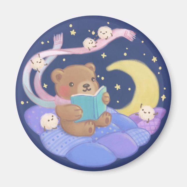 Íman Leitura de Urso de Teddy com Ilustração de Monstro (Frente)