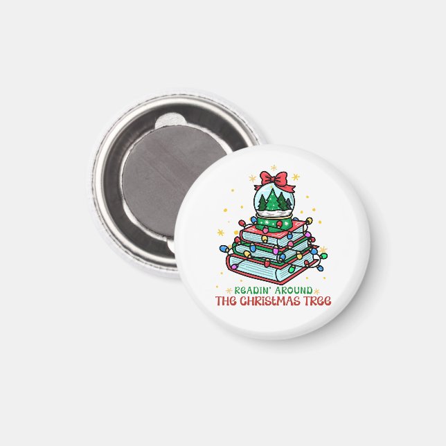Íman Leitura livresca em torno da árvore de Natal  (Front/Back)
