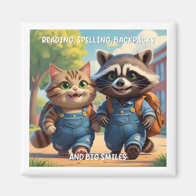 Íman Leitura, Ortografia, Backpack e Sorriso (Frente)