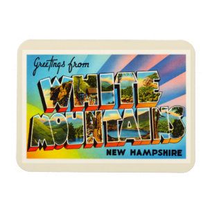 Íman Lembrança branca do viagem de New Hampshire NH da