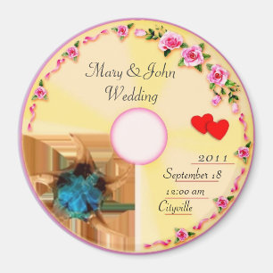 Íman Lembrança CD do casamento da etiqueta
