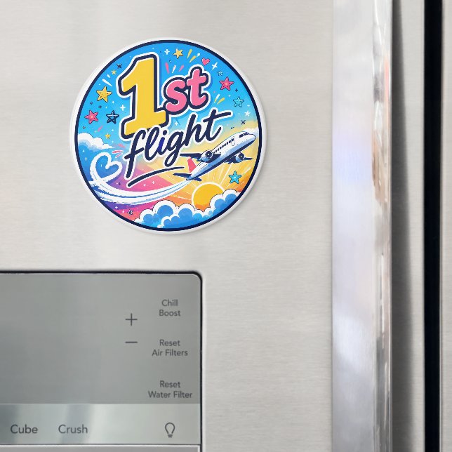 Íman Lembrança colorida de avião do primeiro voo (In Situ (Fridge))