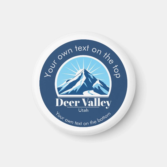 Íman Lembrança da área de esqui Deer Valley Utah (Frente)