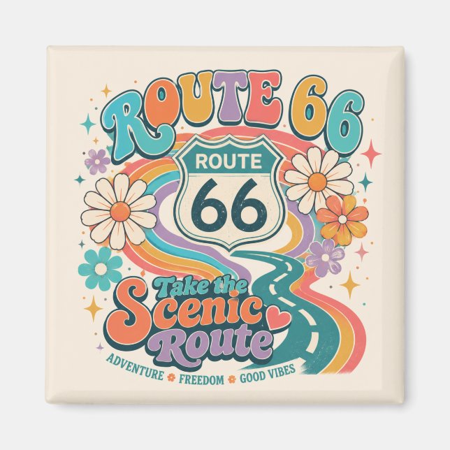 Íman Lembrança da Mãe Estrada Groovy Retro (Frente)