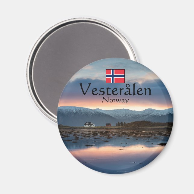 Íman Lembrança da Noruega Vesteralen (Front/Back)