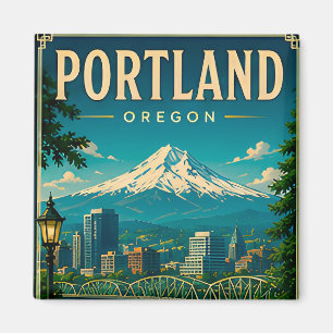 Íman Lembrança de Férias da Silhueta de Portland Oregon