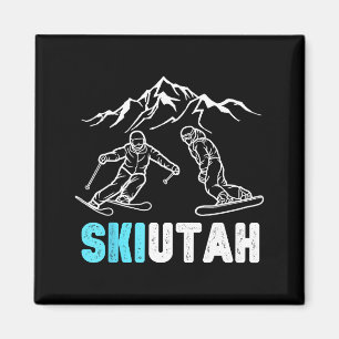 Íman Lembrança de férias de esqui utah esqui snowboard