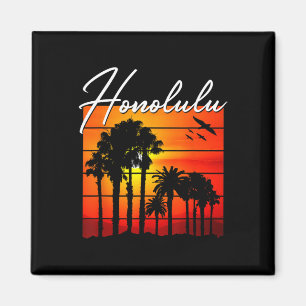 Íman Lembrança de Férias em Honolulu Havaí Pôr do Sol d