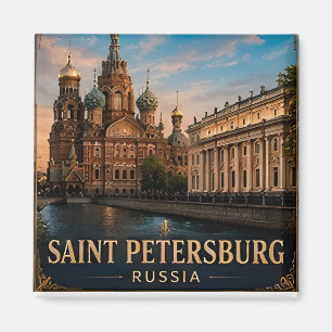Íman 🌍 Lembrança de Férias em São Petersburgo Para Via