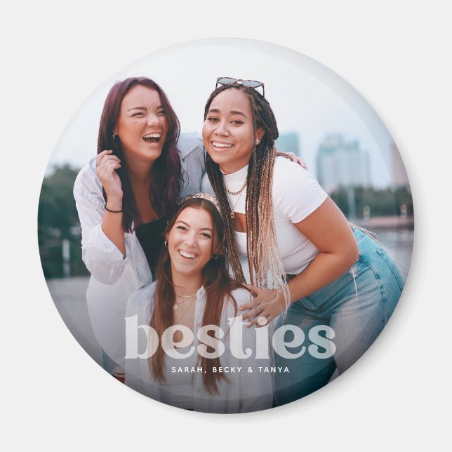 Íman Lembrança de Foto com Tipografia da Melhor Amiga T (Frente)