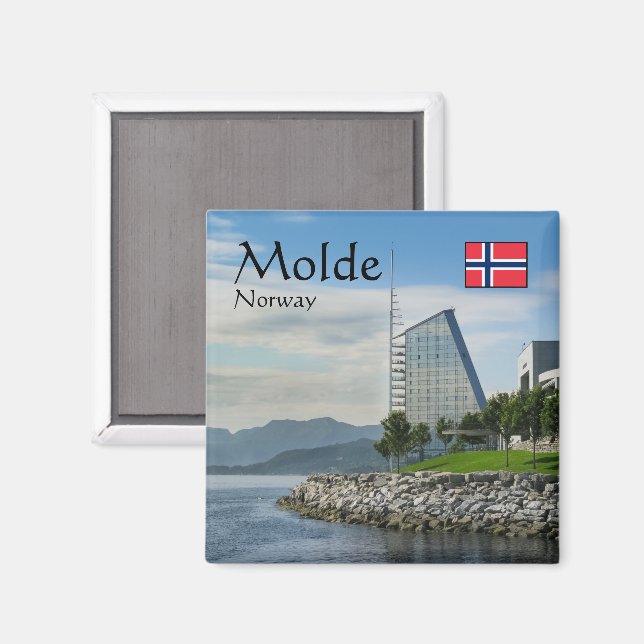 Íman Lembrança de Molde Noruega (Front/Back)
