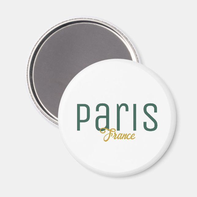 Íman Lembrança de Paris, França (Front/Back)