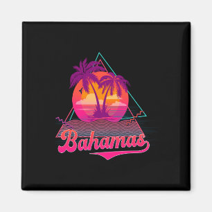 Íman lembrança de praia das Bahamas férias retrô anos 8