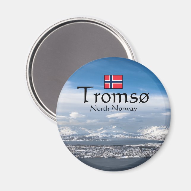 Íman Lembrança de Tromsø Noruega (Front/Back)