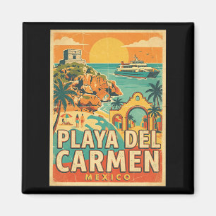 Íman Lembrança de Viagem Antiga Playa Del Carmen México