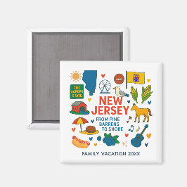 Íman Lembrança de Viagem da Família em Nova Jersey Ímã 