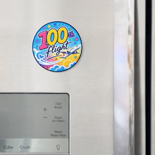 Íman lembrança de viagem de avião colorido de 100º voo