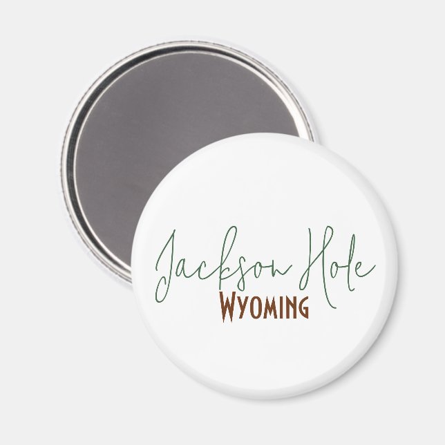 Íman Lembrança de viagem de Jackson Hole, Wyoming (Front/Back)