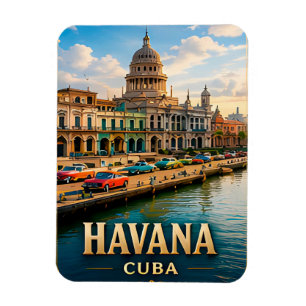 Íman Lembrança de Viagem Havana Cuba Colonial Caribe