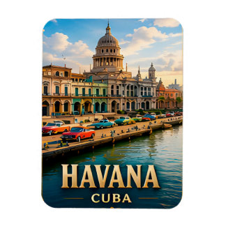 Íman Lembrança de Viagem Havana Cuba Colonial Caribe