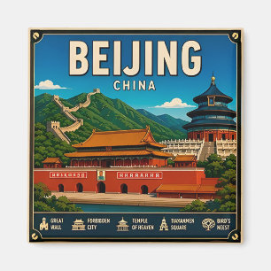 Íman 🧲 Lembrança de Viagem para Beijing China para Vis