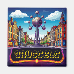 Íman Lembrança de Viagem para Bruxelas ⭐