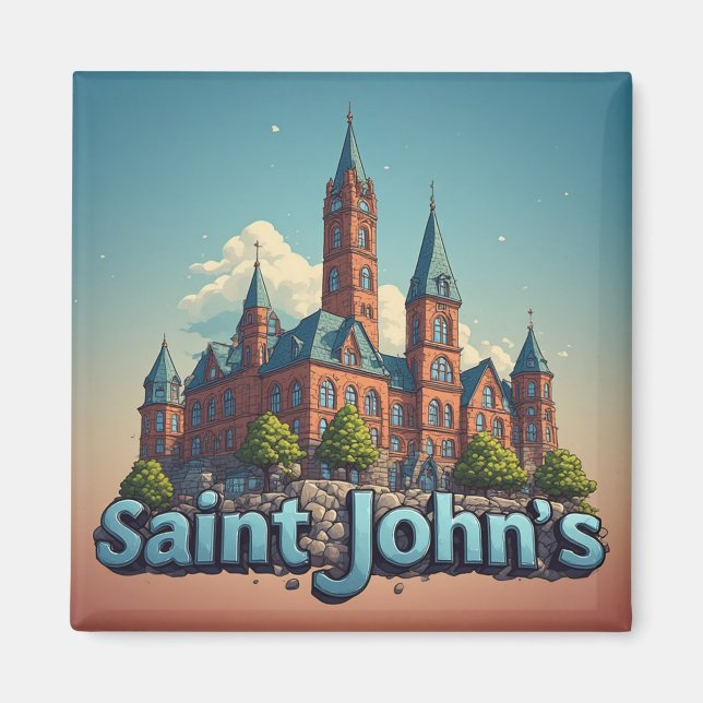 Íman Lembrança de Viagem para Saint John’s Antigua 🗺️ (Frente)