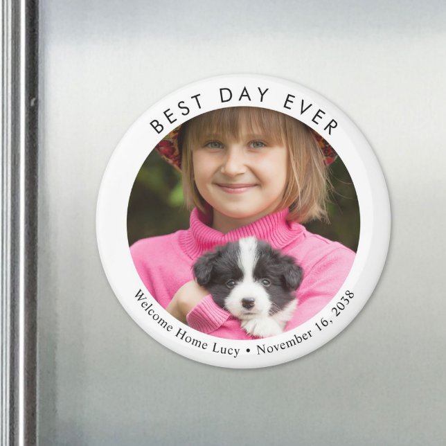 Íman Lembrança do Melhor Dia Personalizada com Foto (Custom Photo Best Day Ever Keepsake Magnet)