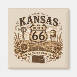 Íman Lembrança do Prado da Rota 66 do Kansas