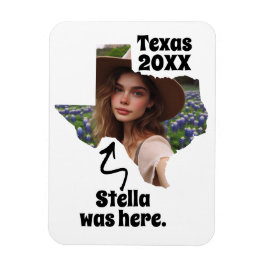 Íman Lembrança do Texas com Nome, Foto e Ano Personaliz