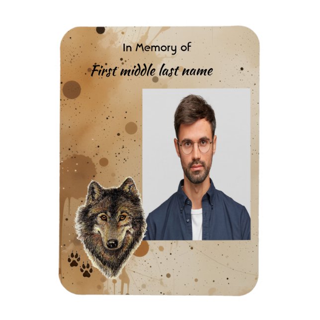 Íman Lembrança Memorial Lobo Lobos Animal (Vertical)