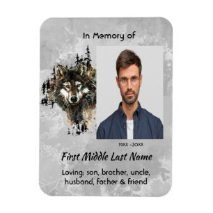 Íman Lembrança Memorial Lobo Lobos Arte Animal