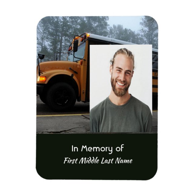 Íman Lembrança Memorial Motorista de Ônibus Escolar (Vertical)
