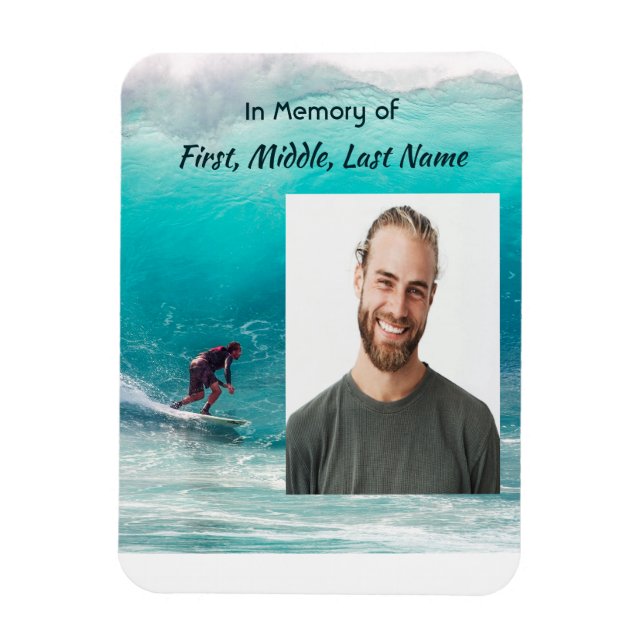 Íman  Lembrança Memorial  Ondas Surfista Água (Vertical)