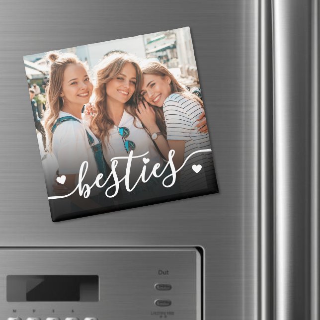 Íman Lembrança Personalizada com Foto dos Melhores Amig (Custom Best Friends Photo Keepsake magnet )