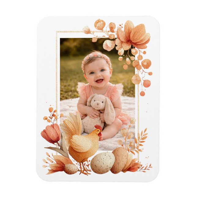 Íman Lembrança Personalizada de Foto de Páscoa (Vertical)