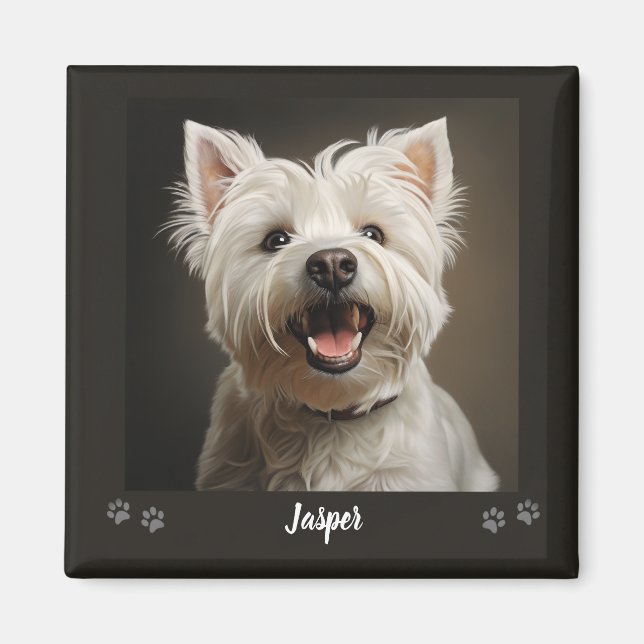 Íman Lembrança Personalizada de Pet Usando Seu Nome de  (Frente)