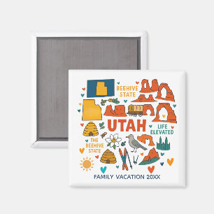 Íman Lembrança Personalizada de Viagem Familiar em Utah