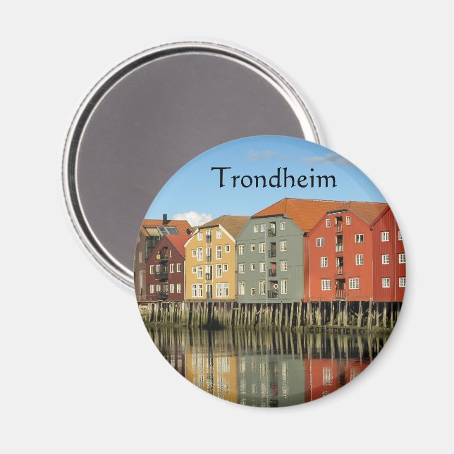 Íman Lembrança Trondheim Noruega  (Front/Back)