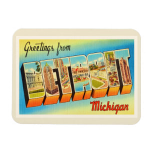 Íman Lembrança velha das viagens vintage de Detroit