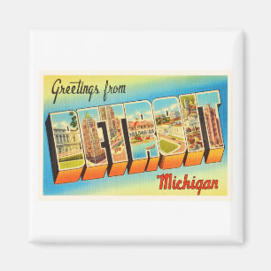 Íman Lembrança velha das viagens vintage de Detroit