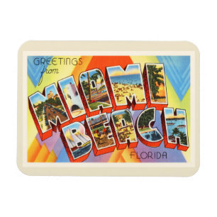 Íman Lembrança velha das viagens vintage de Miami Beac