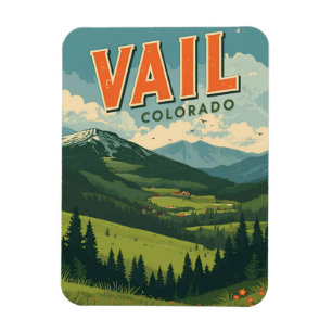 Íman lembranças de verão ao ar livre vintage Vail color