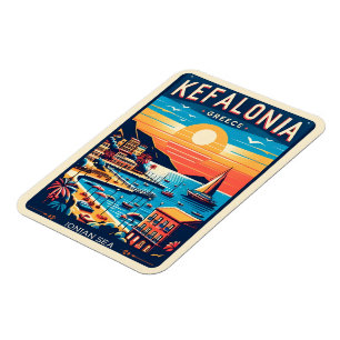 Íman lembranças de viagem kefalonia grécia vintage