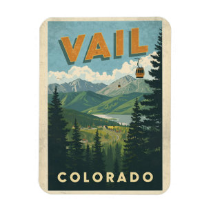Íman lembranças do teleférico ao ar livre vintage Vail