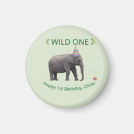 Íman Lembrancinha de Aniversário do Elefante Wild One