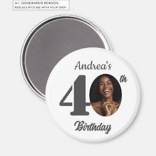 Íman Lembrancinha de festa de aniversário de 40 anos em
