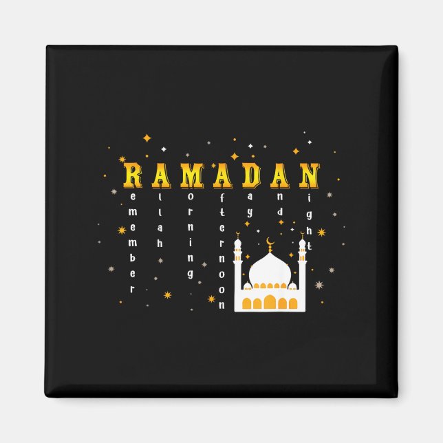Íman Lembre-se de Allah Ramadão Mubarak Kareem  (Frente)