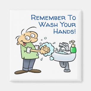 Íman Lembre-Se De Lavar Seu Cartoon De Mãos